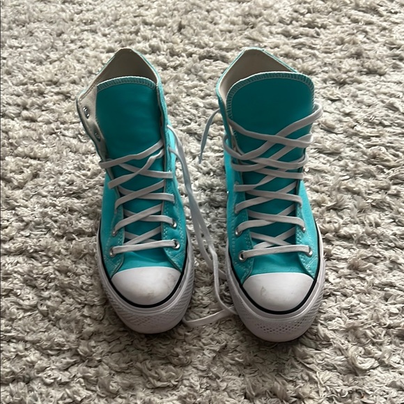 Converse Shoes - Converse Turquoise High-Top Sneakers